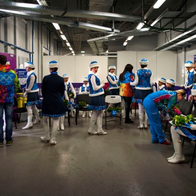 2014-02-20  OLYMPISCHE WINTERSPIELE SOTSCHI, LETZTE VORBEREITUNGEN VOR DER EDELMETAL-ZEREMONIE, KATAKOMBEN DES BOLSCHOY-DOM